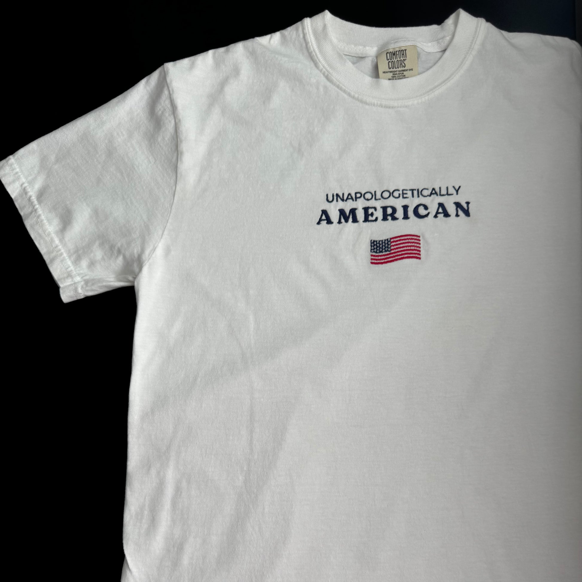 "Unapologetically American" Comfort Colors Tee (White)